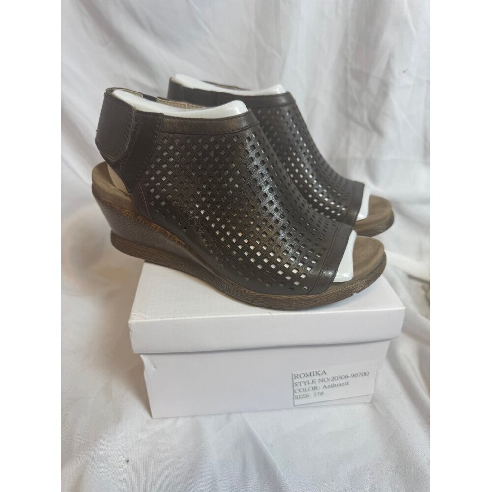 Romika Mokassetta Charcoal Grey Women’s Sandals Size: EU 37 US 6-6.5 Gray - NEW